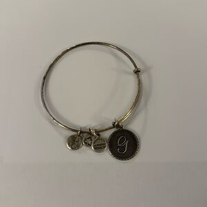 Alex and Ani - Silver G Charm Bangle Bracelet